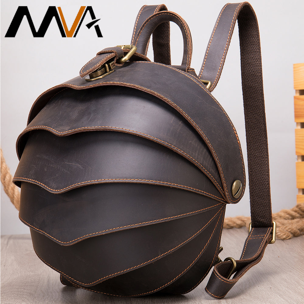 Horse Leather Backpack Women Vintage Backpack