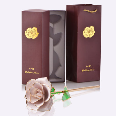 Gold Dipped Rose with Stand Eternal Flowers Forever Love In Box Girlfriend Birthday Wedding Gift