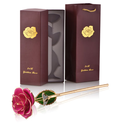 Gold Dipped Rose with Stand Eternal Flowers Forever Love In Box Girlfriend Birthday Wedding Gift