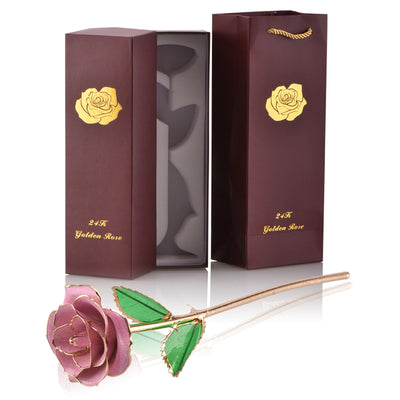 Gold Dipped Rose with Stand Eternal Flowers Forever Love In Box Girlfriend Birthday Wedding Gift