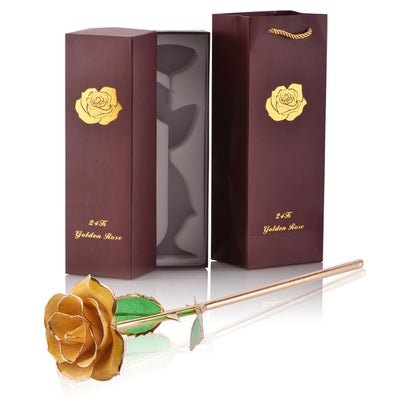 Gold Dipped Rose with Stand Eternal Flowers Forever Love In Box Girlfriend Birthday Wedding Gift