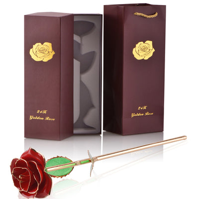 Gold Dipped Rose with Stand Eternal Flowers Forever Love In Box Girlfriend Birthday Wedding Gift