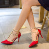 Female leather high-heeled pumps Stiletto heel